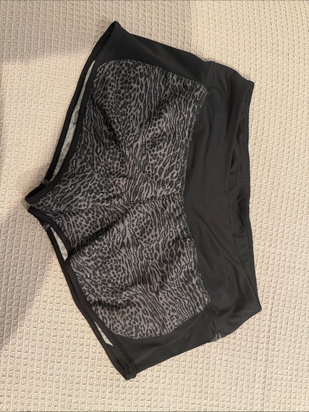 Nike Black Shorts with Charcoal Animal-Print Panels